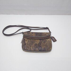 Relic Cora EW Fold Over Crossbody Bag Purse Adjustable Strap Snakeskin Print EUC
